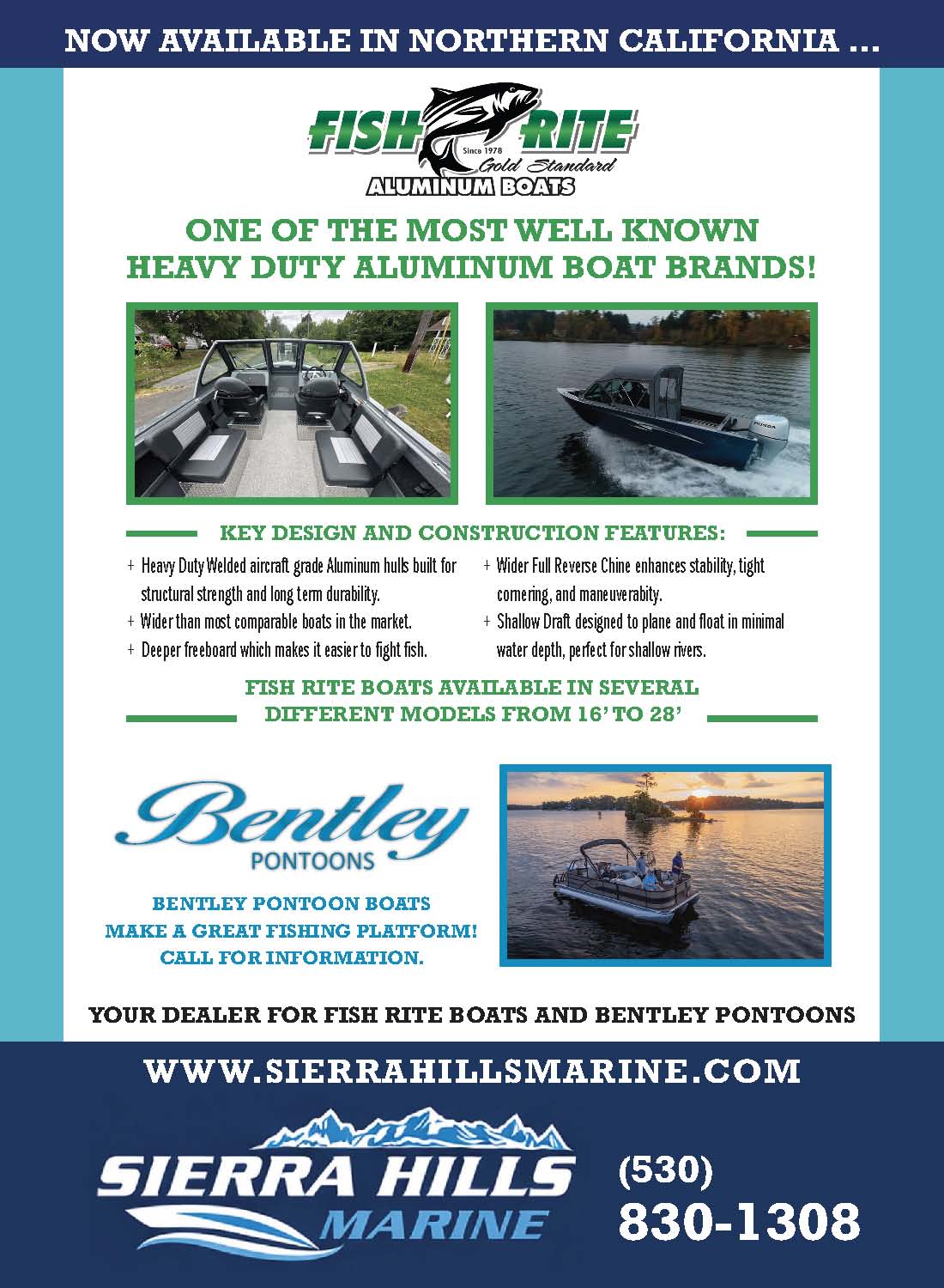 Sierra Hills Marine now sells Fish Rite Boats!