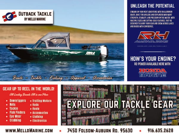Mello Marine features RH Welded Aluminum Boats plus new Tackle Shop.