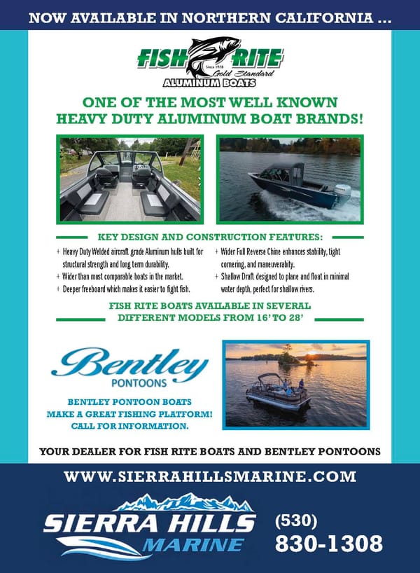 Sierra Hills Marine now sells Fish Rite Boats!